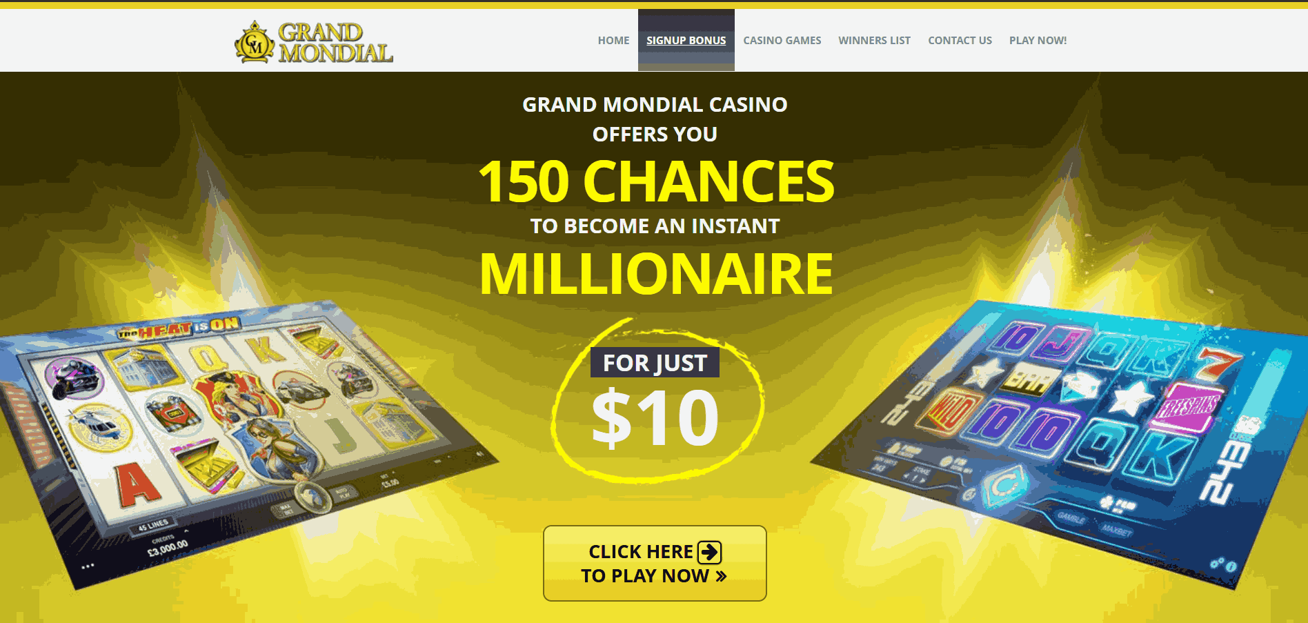 Grand Mondial Casino Website Screenshot
