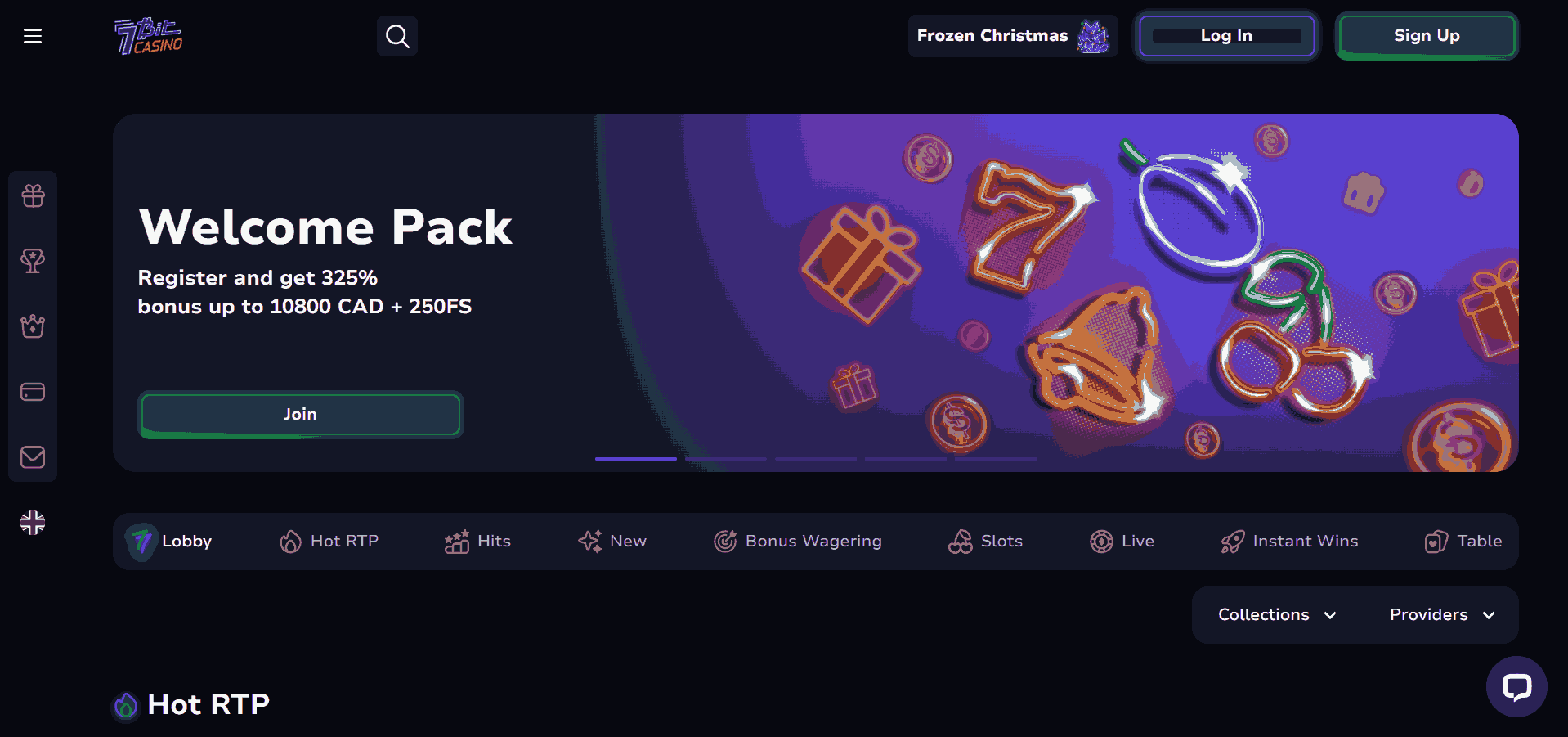 7BitCasino Website Screenshot