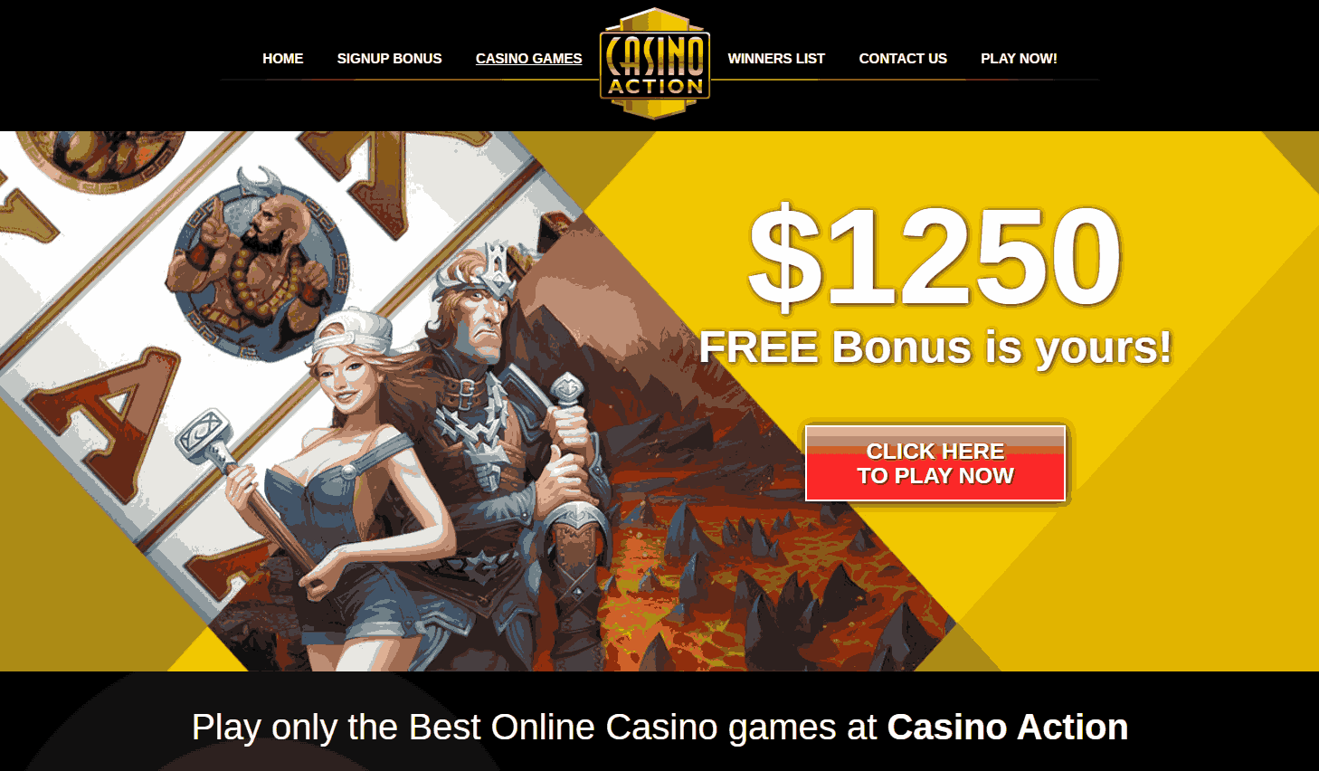 Casino Action Website Screenshot
