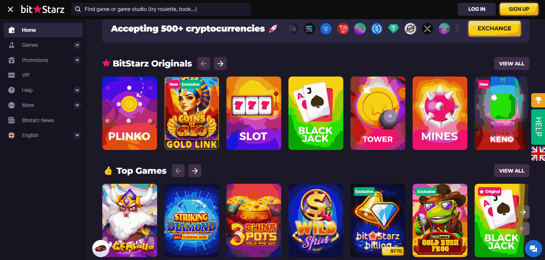 BitStarz Casino Website Screenshot